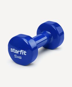 УЦЕНКА Гантель виниловая STARFIT DB-101 5 кг, темно-синий STARFIT ЦБ-00000642