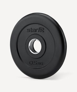 Диск обрезиненный STARFIT Core BB-202 d=26 мм, стальная втулка, черный, 0,5 кг Starfit УТ-00018802