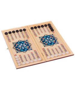 Нарды средние, с деревянными шашками, цветной рисунок УТ-00001538