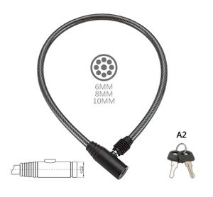 Замок тросовый 8х650мм с ключом GOLDEN KEY NTB17099