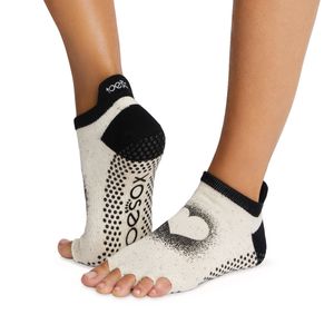 Сезон 24/25 Нескользящие носки с полупальцами TOESOX Low Rise размер M, цвет Белый на черном ToeSox TT\S01926YBK\BS-OM-SE
