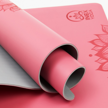 Коврик для йоги INEX Yoga PU Mat TPE c гравировкой 185 х 68 х 0,5 см, розовый INEX HG\PUMATPE-LT-PK\00-00-00