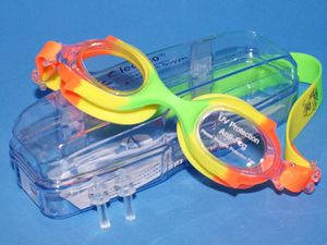 Очки для плавания подростковые LEACCO :SG700  (Оранжево-жёлто-зелёные - З) GETSPORT 26163