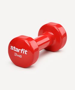 Гантель виниловая DB-101 3 кг, красный Starfit ЦБ-00001450