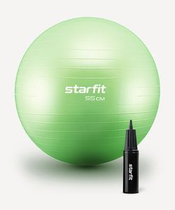 Фитбол GB-109 антивзрыв, 900 гр, с ручным насосом, зеленый, 55 см Starfit УТ-00020818