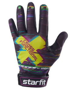 Перчатки для фитнеса WG-104, с пальцами, черный/мультицвет L Starfit УТ-00020816
