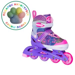 Раздвижные роликовые коньки CK-SK-P320-31 Violet (антистресс сквиш лапка в подарок) (S (29-32)) Alpha Caprice CK-SK-P320-31