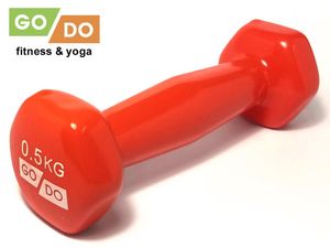 Гантель GO DO в виниловой оболочке.  Вес 0,5 кг.  (Красный) GO DO 31551