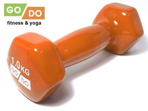 Гантель GO DO в виниловой оболочке.  Вес 1  кг.  (Оранжевый) 31552