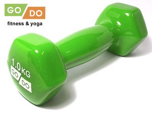Гантель GO DO в виниловой оболочке.  Вес 1  кг.  (Зеленый) 31552