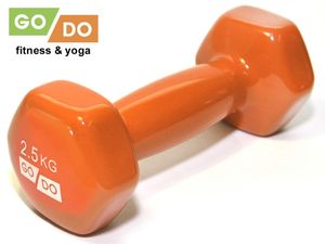 Гантель GO DO в виниловой оболочке.  Вес 2  кг.  (Оранжевый) 31554