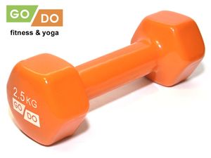 Гантель GO DO в виниловой оболочке.  Вес 2,5  кг.  (Оранжевый) GETSPORT 31555