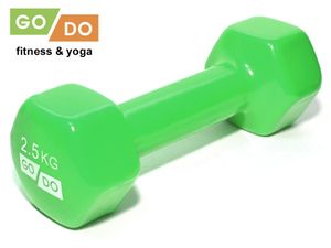 Гантель GO DO в виниловой оболочке.  Вес 2,5  кг.  (Зеленый) GETSPORT 31555