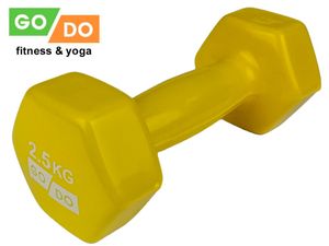Гантель GO DO в виниловой оболочке.  Вес 2,5  кг.  (Жёлтый) 31555