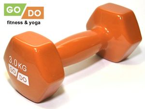 Гантель GO DO в виниловой оболочке.  Вес 3  кг.  (Оранжевый) GETSPORT 31556