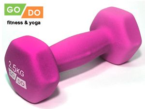 Гантель GO DO в виниловой матовой неопреновой оболочке.  Вес 2,5 кг.  (Фиолетовый) GETSPORT 31561