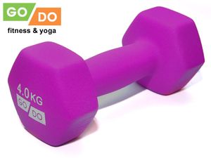 Гантель GO DO в виниловой матовой неопреновой оболочке. Вес 4 кг.  (Фиолетовый) GETSPORT 31732