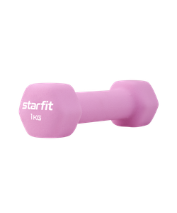 Гантель неопреновая STARFIT DB-201 1 кг, розовый пастельный