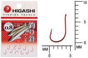 Крючок HIGASHI Umitanago ringed #0,8 Red