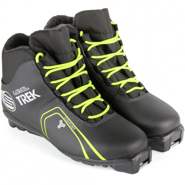 Ботинки лыжные TREK Level1 SNS черный/ лого неон ТREК 364189