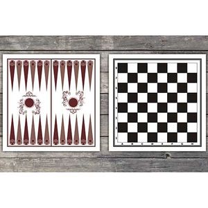 Доска картонная двухсторонняя: шахматы, шашки, нарды Нет бренда