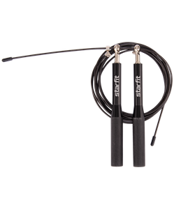 Скакалка скоростная Pro RP-301 металл, 3 м, с подшипниками и шарнирами, черный Starfit ЦБ-00001591