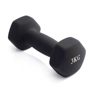 Гантель неразборная гексагональная неопрен  3 кг (черная) VictoryFit VF-DHN030