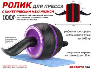 Ролик гимнастический одинарный PO-PL  (фиолетовый) 40196