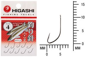 Крючок HIGASHI Akitakitsune ringed #4 White UV