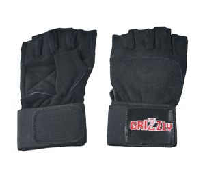 Атлетические перчатки с фиксатором запястья GRIZZLY Fitness Power размер ХL, замша, черный GRIZZLY GF\8731-04\XL-MN-SD
