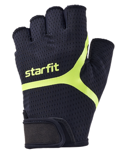 Перчатки для фитнеса WG-103, черный/ярко-зеленый S Starfit УТ-00020814
