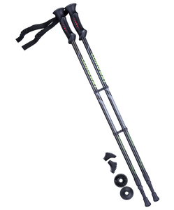 Палки для скандинавской ходьбы Longway, 77-135 см, 2-секционные, чёрный/ярко-зелёный Berger УТ-00010960