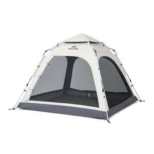 Палатка Naturehike Ango Automatic CNK2550WS010 трёхместная, малая, c навесом, светло-серая с серым Naturehike 6927595785782