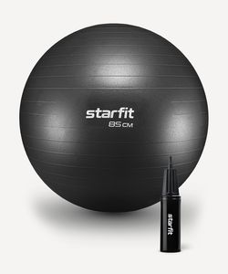 БЕЗ УПАКОВКИ Фитбол Starfit GB-111 антивзрыв, 1500 гр, с ручным насосом, черный, 85 см Starfit ЦБ-00007199