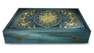 Нарды-шашки Восток 25 (Бирюза, позолота (нарды, шашки)) 307-В-25#Бирюза,позолота(нарды,шашки)