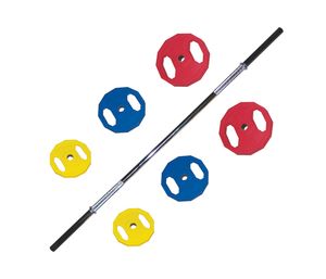 Штанга для аэробики FOREMAN Group Strength Set (гриф, 3 пары обрезиненных цветных блинов) FM\GS-SET-L