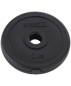 Диск пластиковый BB-203 1 кг, d=26 мм, черный BASEFIT УТ-00019752