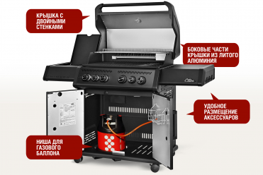 Газовый гриль 4+2 горелки CHIMERA-ELITE-500