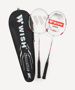 Набор для бадминтона WISH Steeltec 9, 2 ракетки, белый/красный