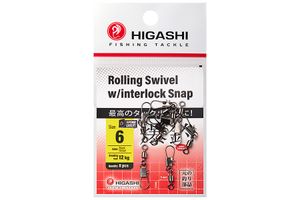 Карабин с вертлюгом HIGASHI Rolling Swivel w/Interlock Snap #6