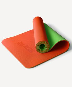 Коврик для йоги и фитнеса FM-201, TPE, 183x61x0,4 см, оранжевый/зеленый Starfit ЦБ-00002537