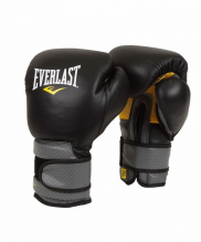 Перчатки тренировочные Everlast на липучке Pro Leather Strap 10oz чёрный 691001