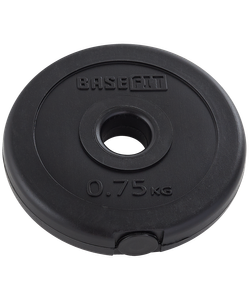 Диск пластиковый BB-203 0,75 кг, d=26 мм, черный BASEFIT УТ-00019751