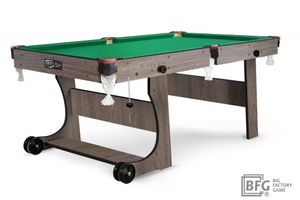 Бильярд BFG Compact Light 6 (Анкор) (Пул, анкор темный (ЛДСП), ЛДСП_16, Manchester 45 Yellow green ш1,98м, Х/б сетка) BFG-KLAN6#П.анкортем.ЛДСП_16.Man45.1.98ygr.Хб