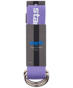 Ремень для йоги YB-100 183 см, хлопок, фиолетовый пастель Starfit УТ-00019278