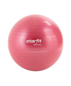 БЕЗ УПАКОВКИ Фитбол STARFIT GB-111 антивзрыв, 900 гр, малиновый, 55 см STARFIT ЦБ-00003035