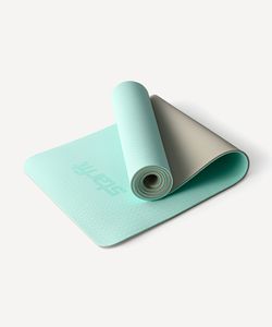 Коврик для йоги и фитнеса FM-201, TPE, 183x61x0,6 см, мятный/серый Starfit ЦБ-00001753
