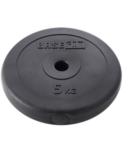 Диск пластиковый BB-203 5 кг, d=26 мм, черный BASEFIT УТ-00019755