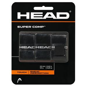 Овергрип Head Super Comp (ЧЕРНЫЙ), арт.285088-BK, 0.5 мм, 3 шт, черный HEAD 285088-BK