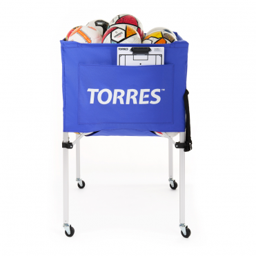 Тележка для мячей "TORRES", арт.SS11022, на 25-30 шт., дл. 67см, глуб.45 см, выс.103 см, сине-белая Дл. 67 см, глуб. 45 см, выс. 103 см (в разлож. виде) TORRES SS11022